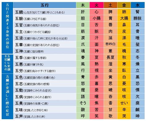 五行色体表 pdf|資料ダウンロード